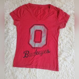 Ohio State Buckeyes Women's V-Neck Vintage Wash Tee Size Large